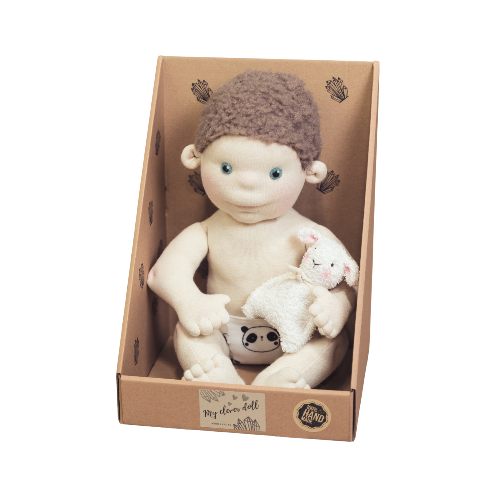 BIBOLA - az öltöztethető csecsemő baba - világosbarna haj & kék szem