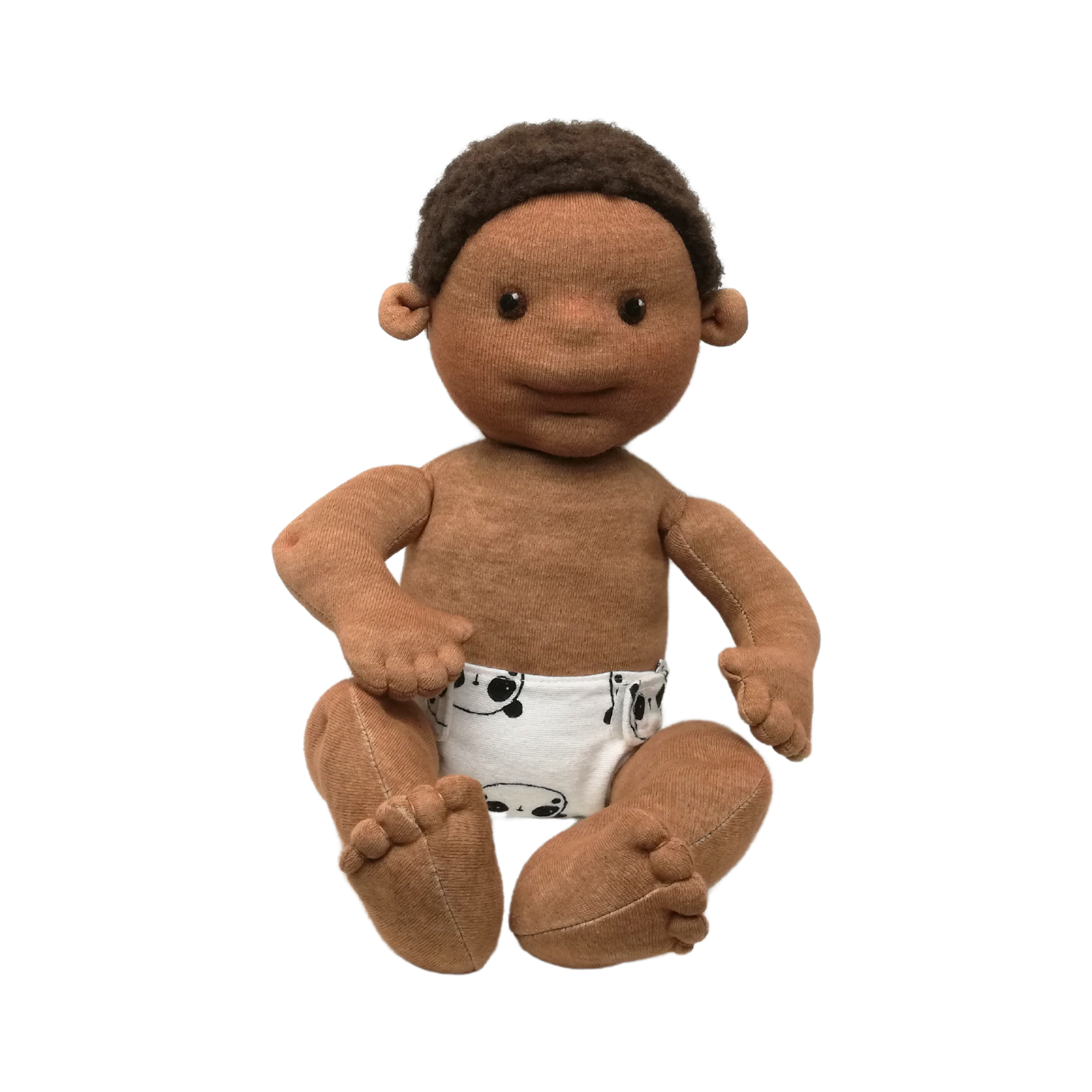 MAROKA - az öltöztethető csecsemő baba - tejeskávé bőr, barna haj & szem
