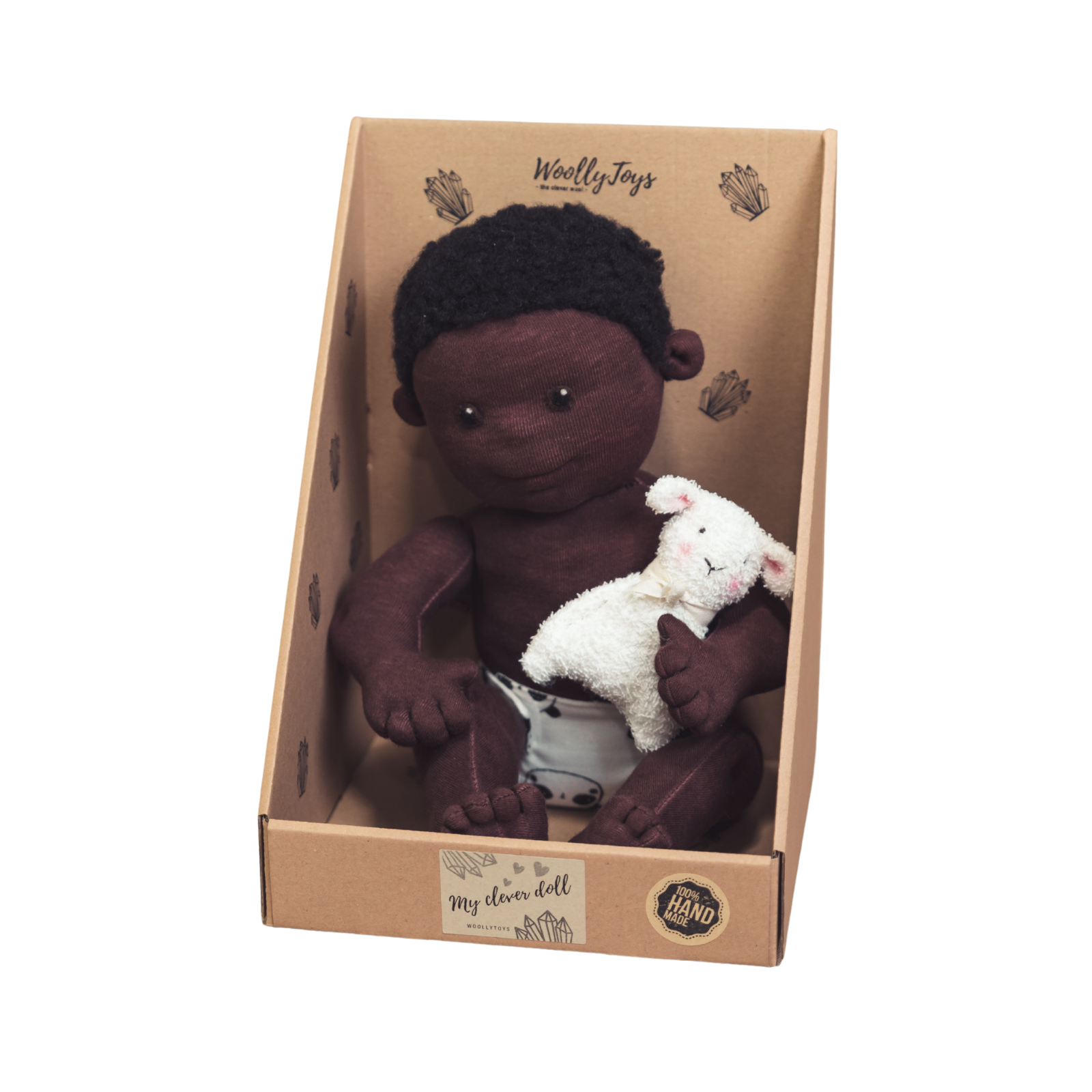 ZIMMEZUM - az öltöztethető csecsemő baba - csoki bőr, fekete haj & barna szem