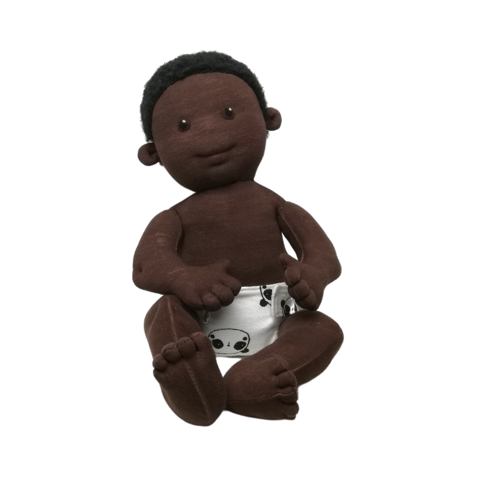 ZIMMEZUM - az öltöztethető csecsemő baba - csoki bőr, fekete haj & barna szem
