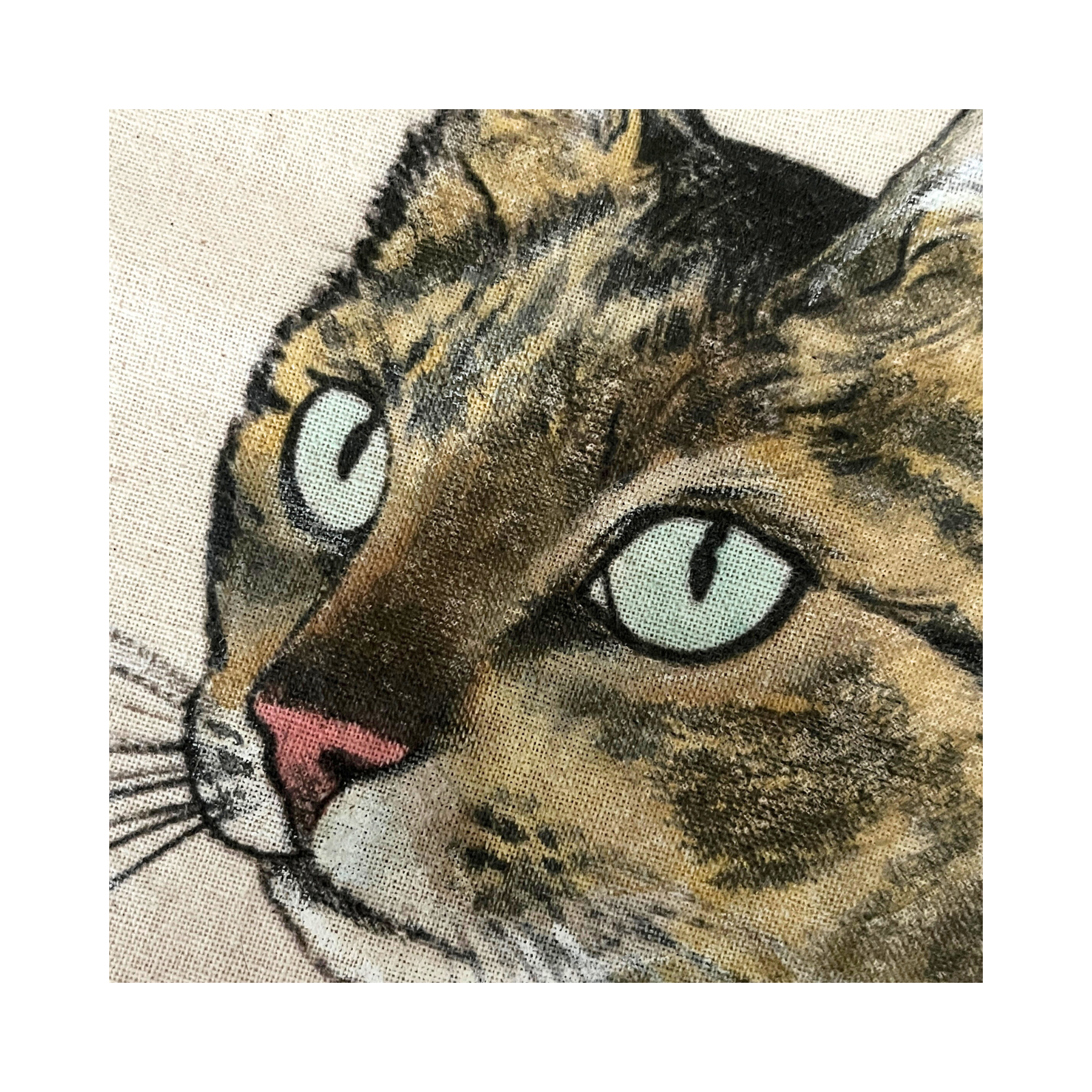 Egyedi kézzel festett cicaportré vászontáska