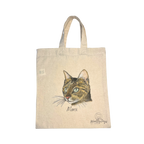 Egyedi kézzel festett cicaportré vászontáska